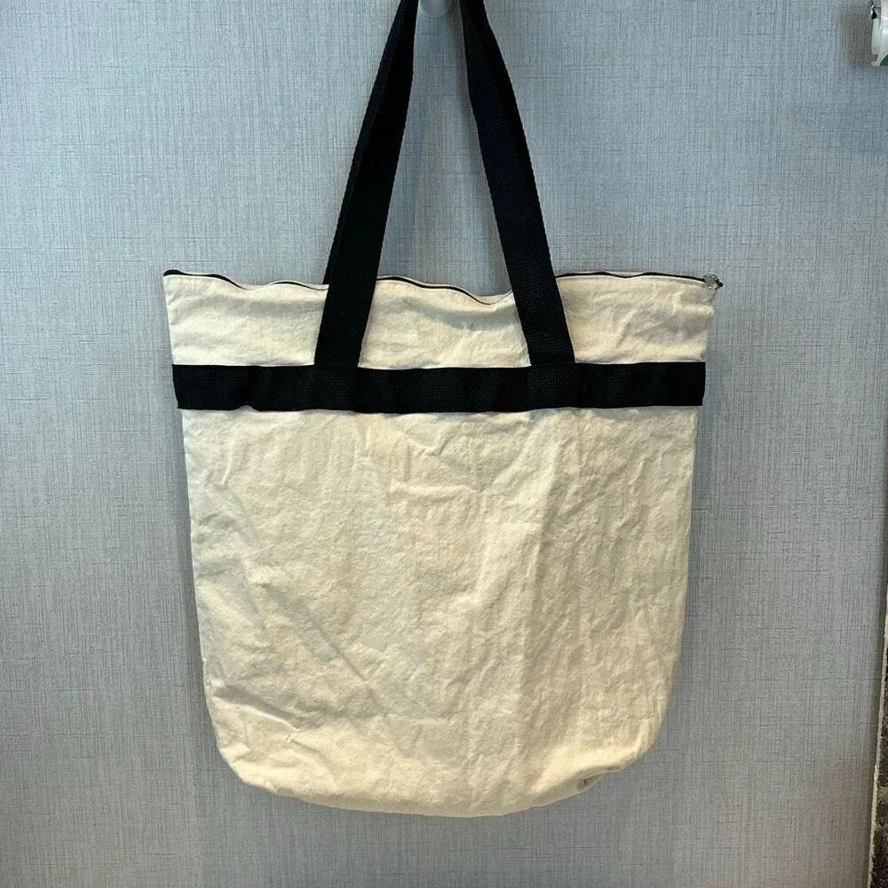 Texas Canvas Tote Bag Zip Top Reusable Ecofriendly Travel TX Lone Star State